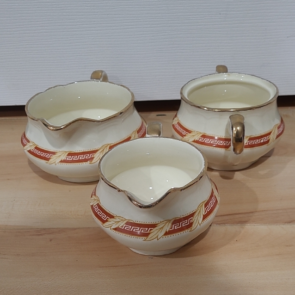 Vintage Alfred Meakin Royal Marigold Lenora Cream, Sugar and Another Saucer One